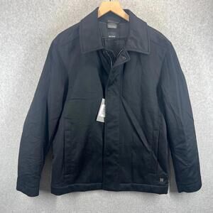 Hugo Boss Croft Black Bomber Jacket Men's Large 100% Cashmere Zip Snap NWT